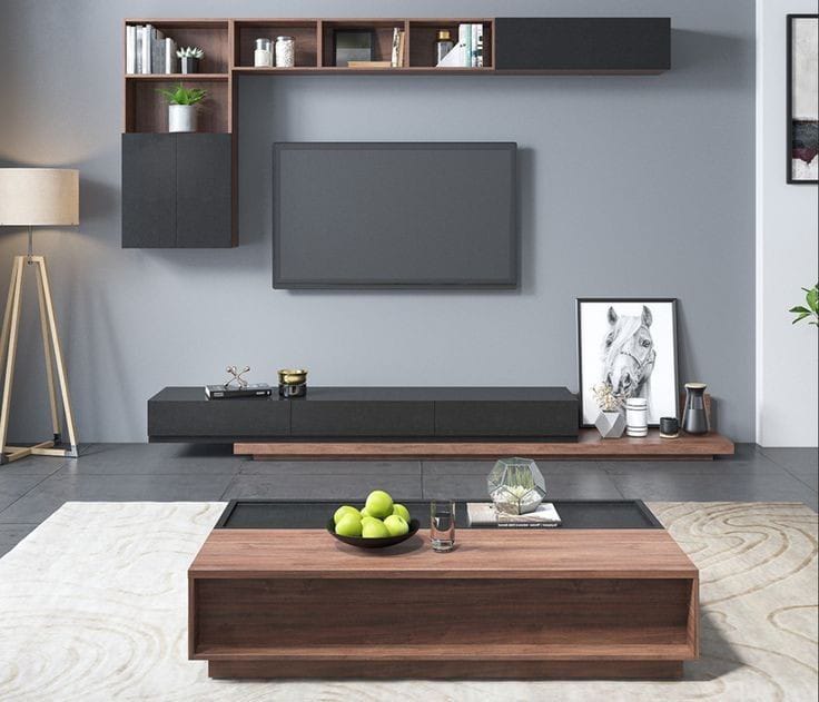 TV Unit+Bookshelf-MAN-2039