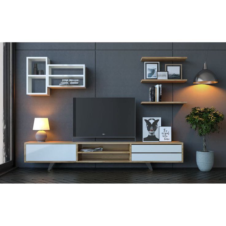 TV Unit+Bookshelf-MAN-2055