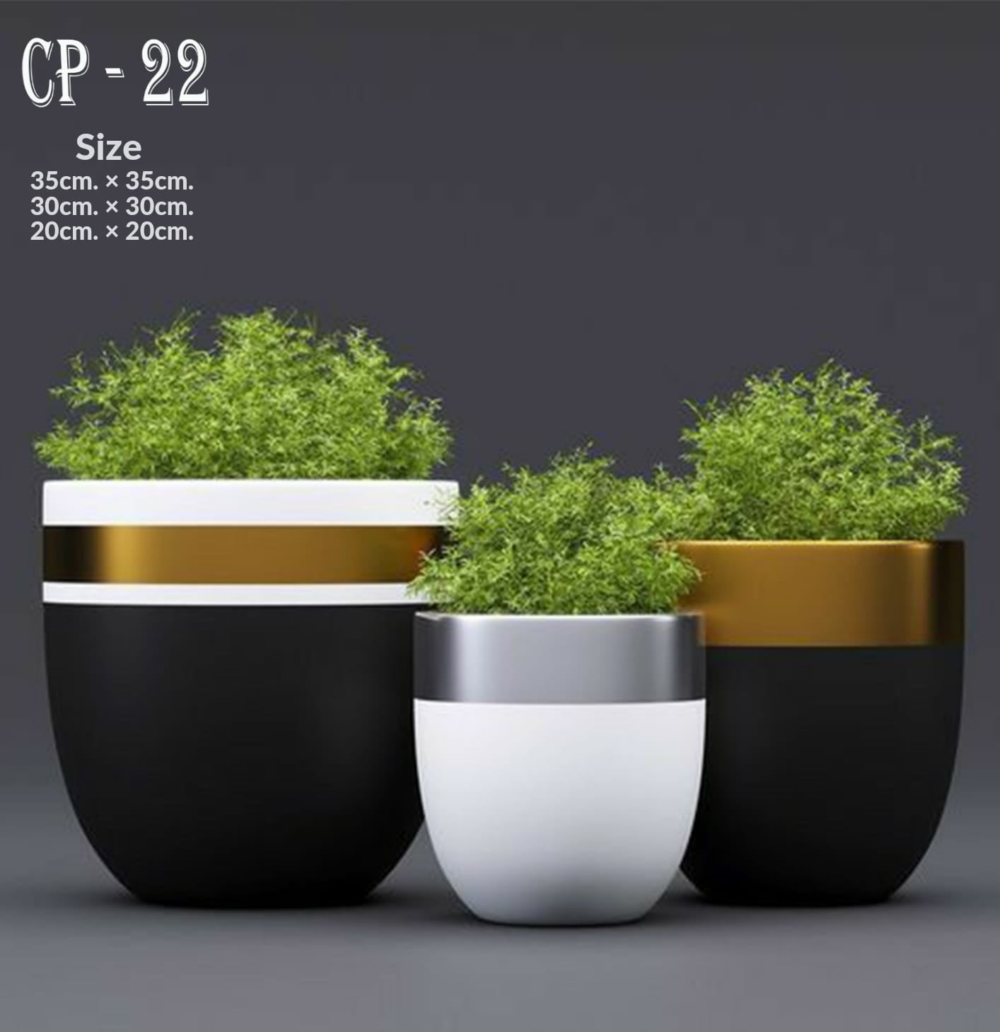 Set of pottery Plant pot (3 pieces) - CP-22