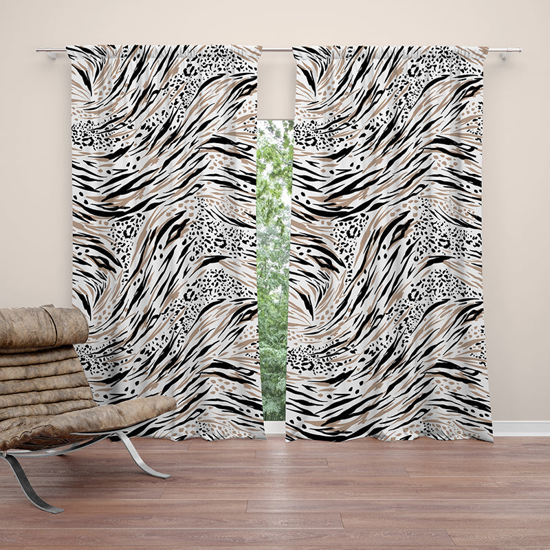brown and black zebra curtain-AMN2144