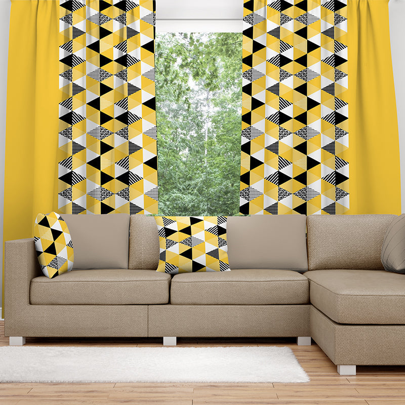 yellow triangle curtain-AMN2146