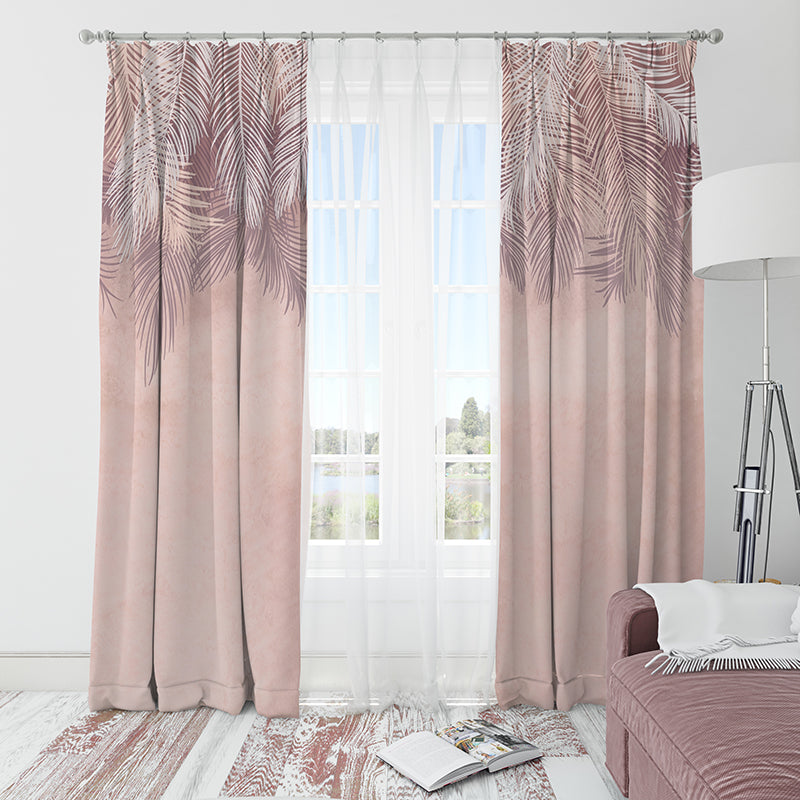 pink feather curtain-AMN2155