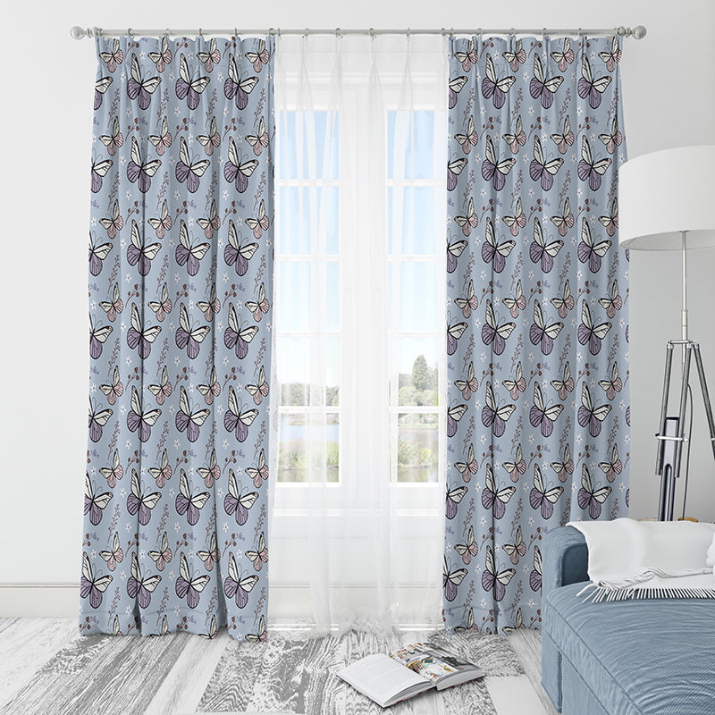 Butterfly curtain, light blue-AMN2163