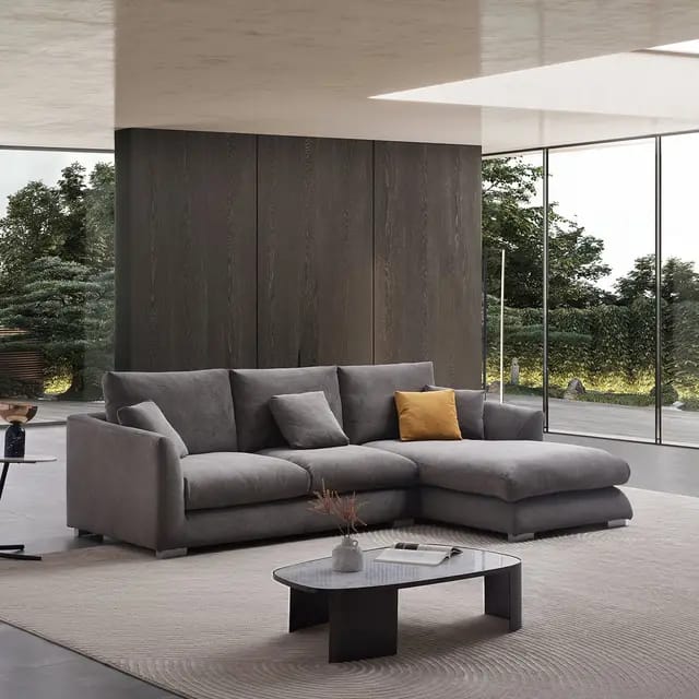 Dark gray corner sofa-FU66