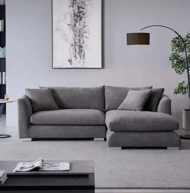 Dark gray corner sofa-FU71