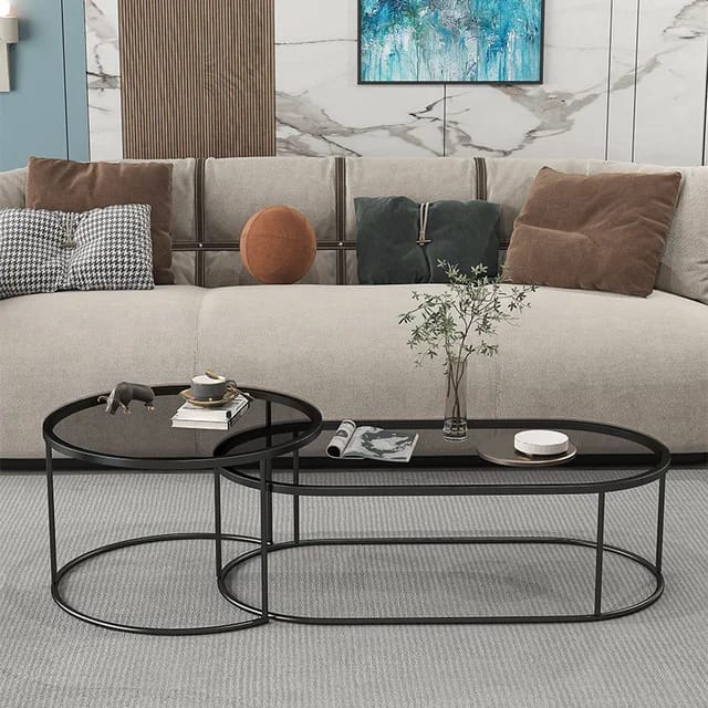 Oval nesting tables set-H062