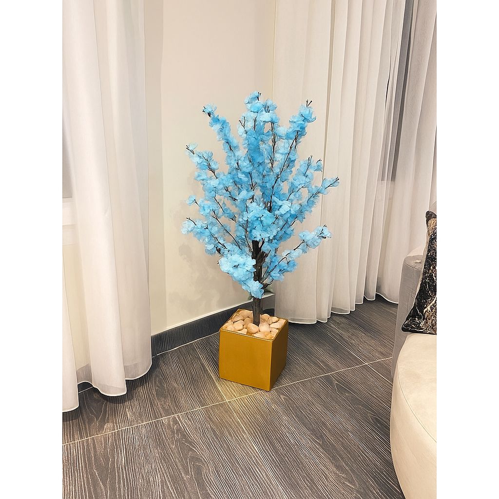 MDF wooden planter with artificial tree -HMLX18