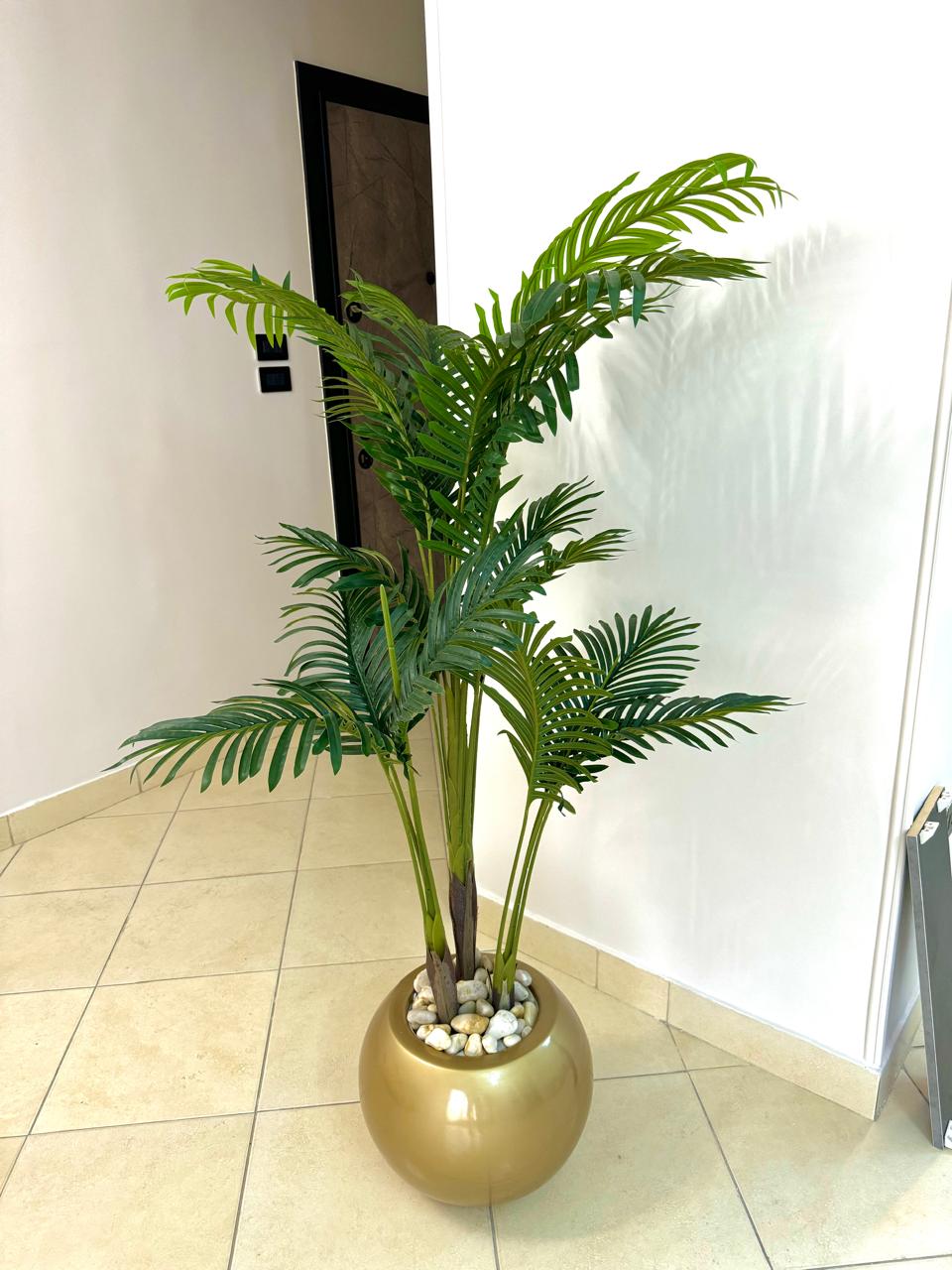 Fiberglass planter with artificial plant - 115 x 50 cm-HMLX24