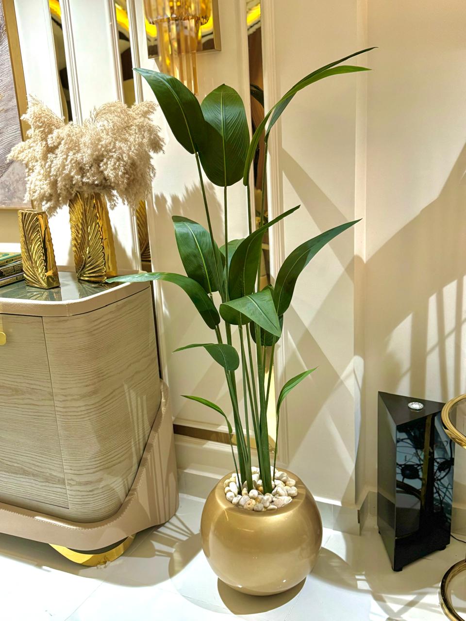 Fiberglass planting pot - artificial banana tree - 130 x 35 cm-HMLX54