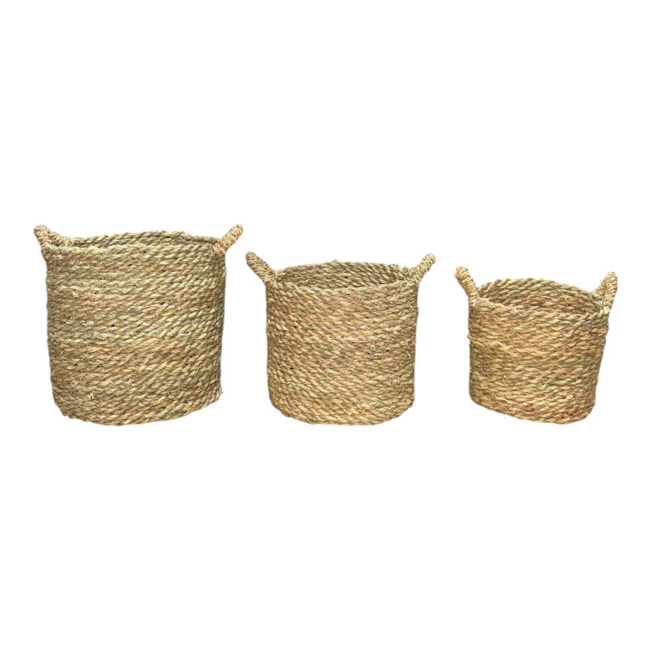 Basket rope pot, 3 pieces: small, medium, large-HMLX67