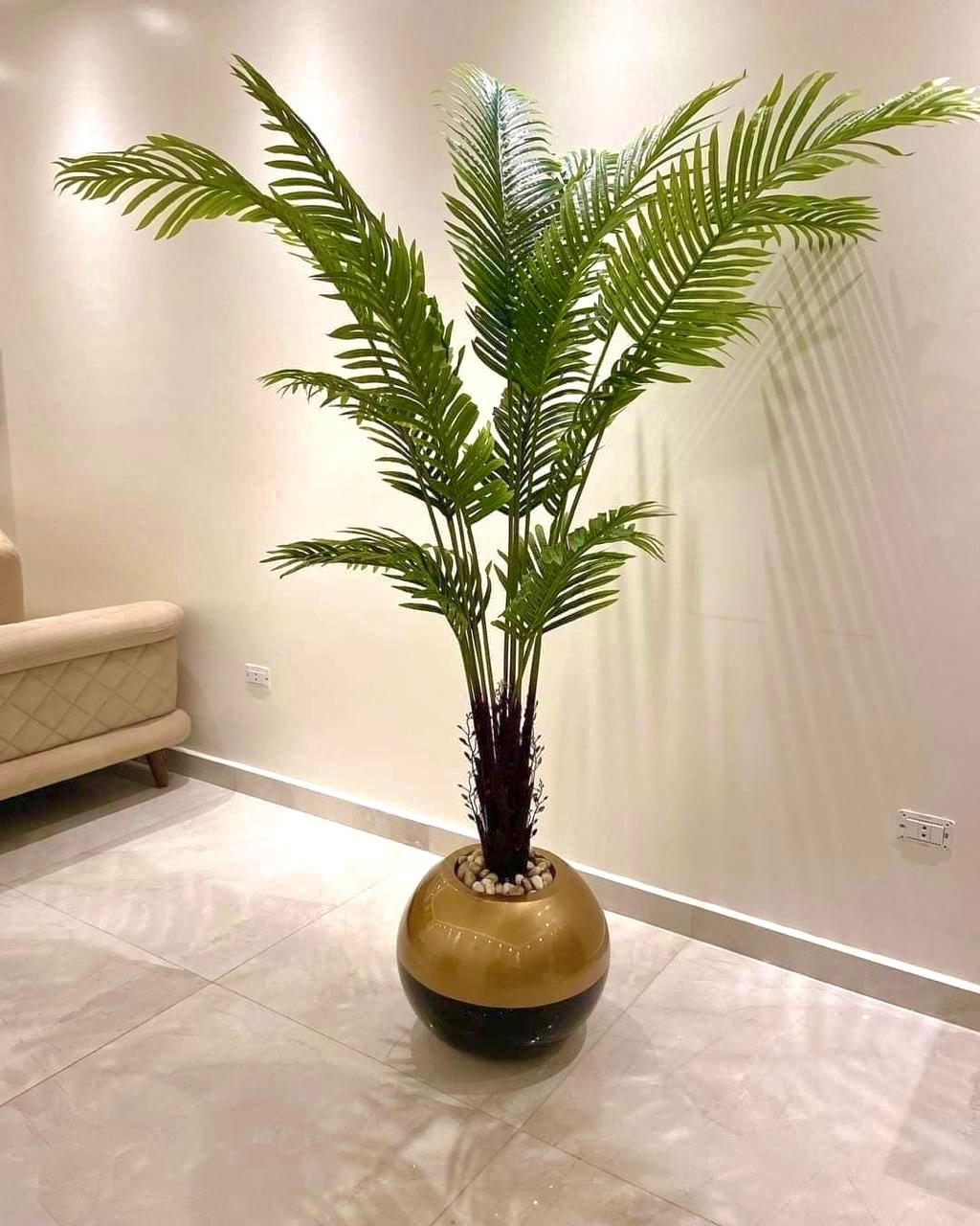 Fiberglass planter with artificial palm tree - 180 x 70 cm-HMLX71