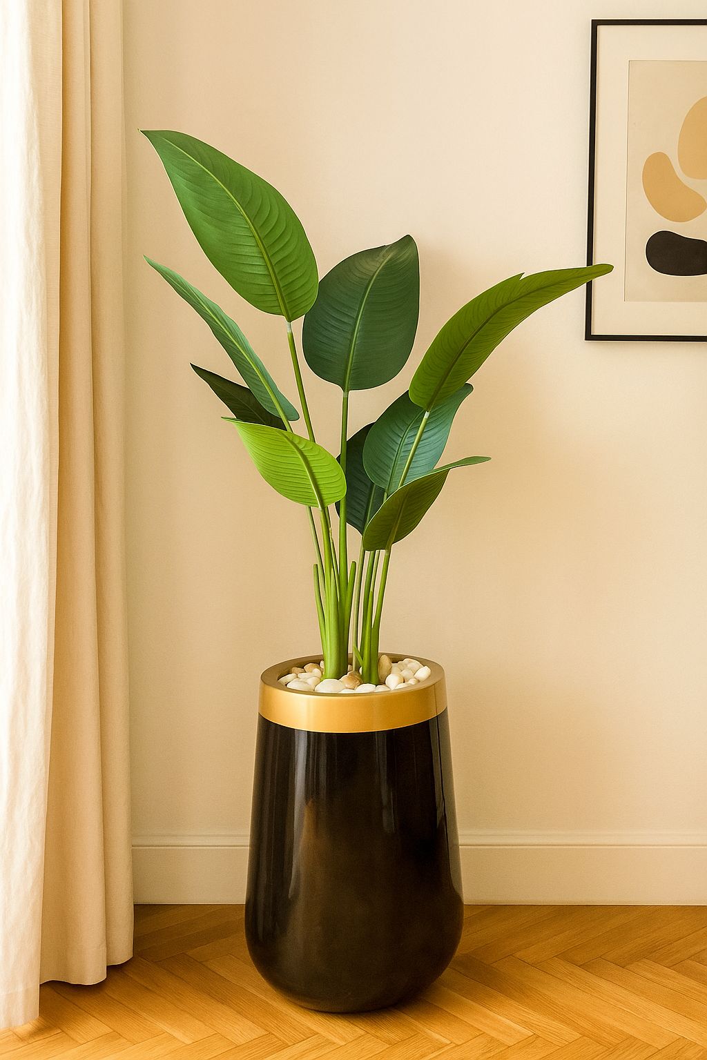 Artificial banana tree with fiberglass planting pot -HMLX7