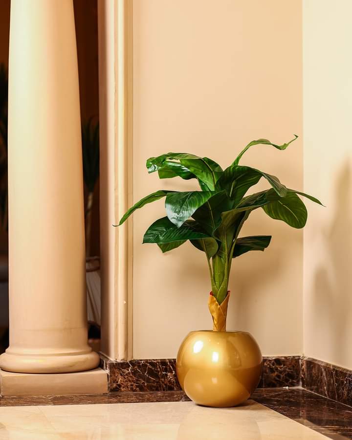 Fiberglass planting pot with artificial plant - 80 x 40 cm-HMLX81