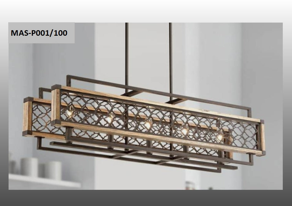 مصباح معلق خشبي حديث - MAS-P001/100CM