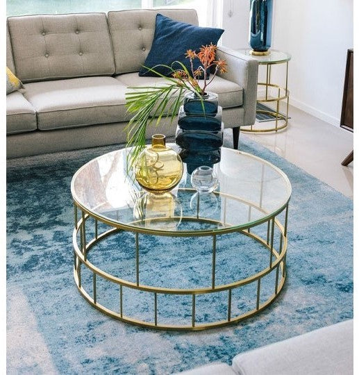 طاولة قهوة - فولاذ - ذهبي - DS104