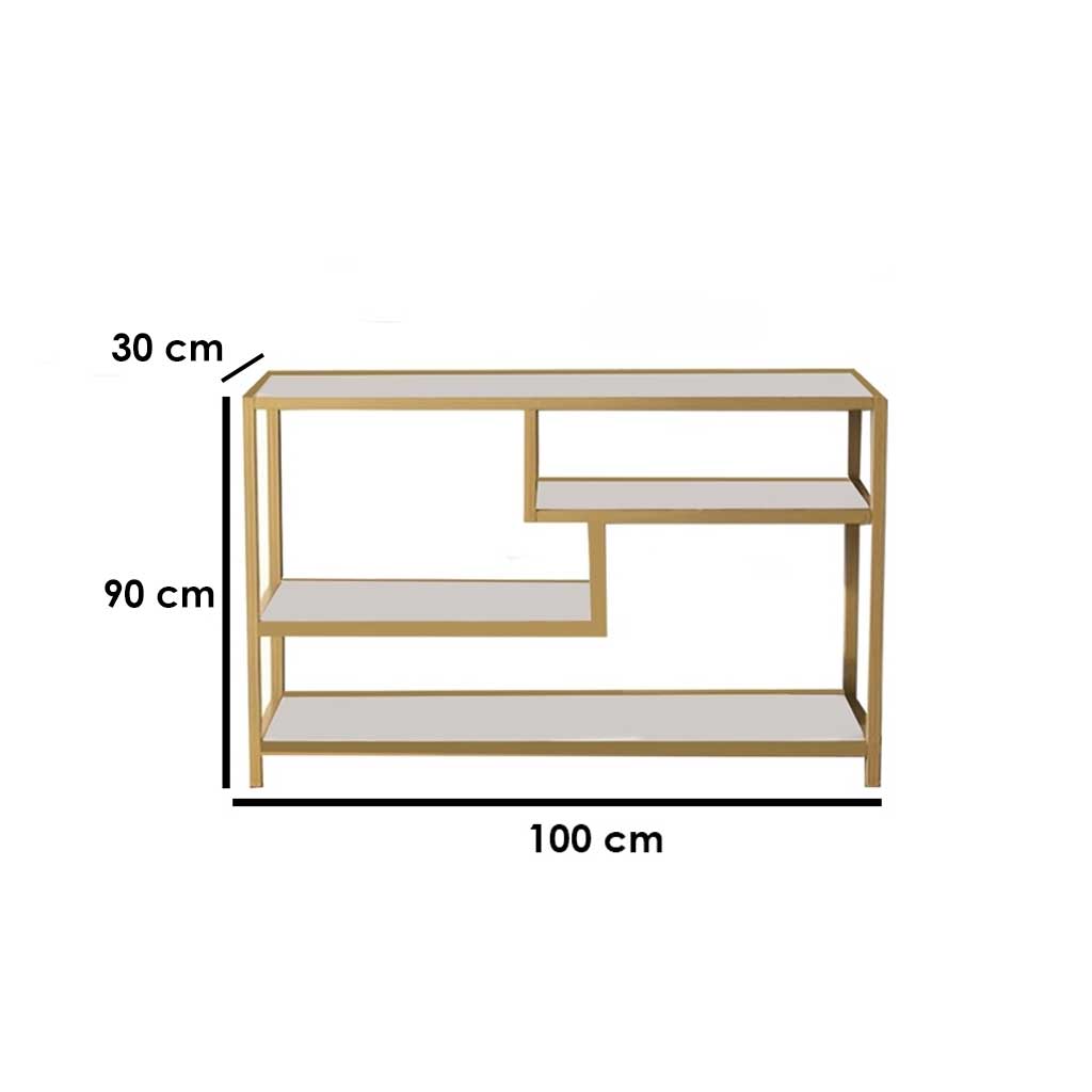 Console 90 x 30 x 100 cm - gold and white -DS24