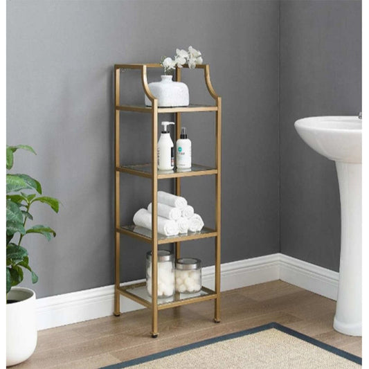 Bathroom storage unit 150 x 40 x 40 cm - gold-DS34