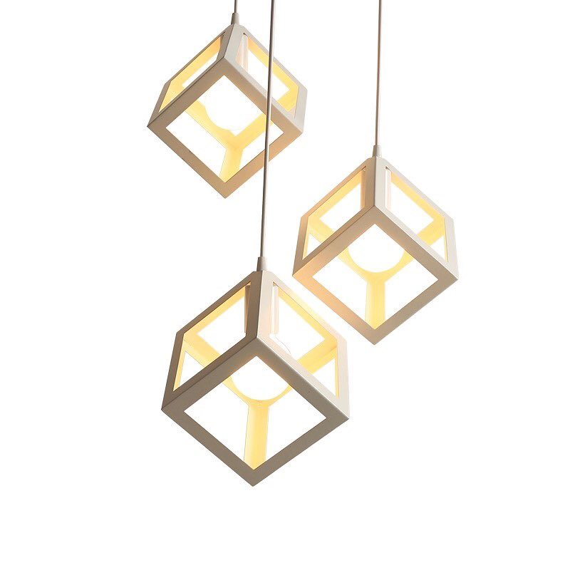 White Cubic Pendant Light