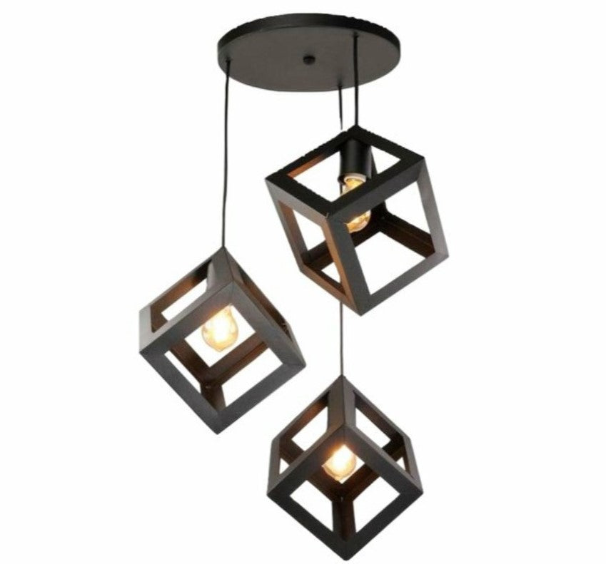 Triple Cubic Pendant Light