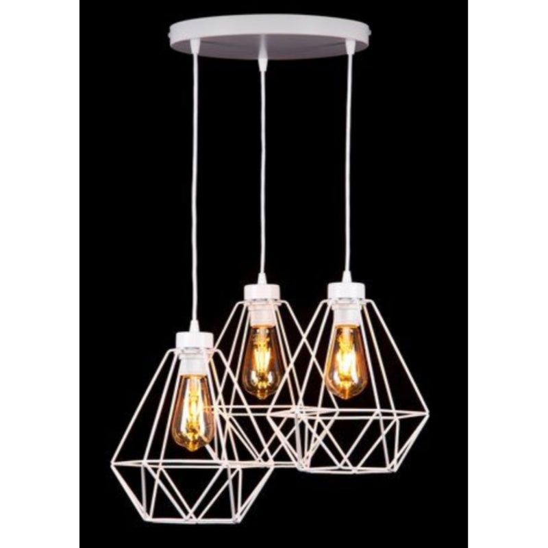 Triple Diamond chandelier, White - 1079-ch