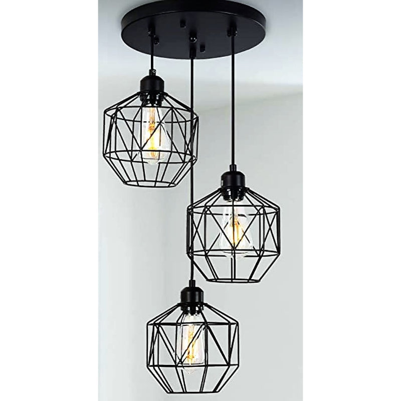 Triple Hexa chandelier, Black - CH-111