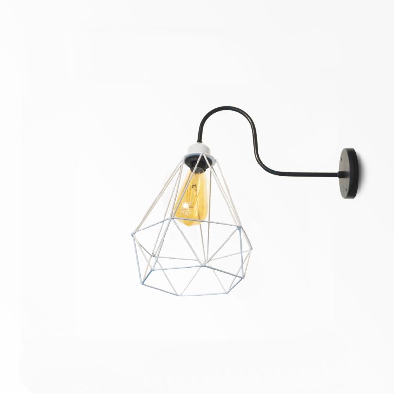 Diamond Wall Lamp, White / Black - SI110
