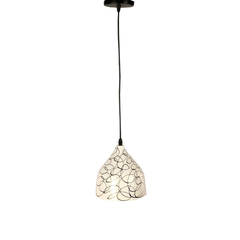 Pendant, Black / white - SI203