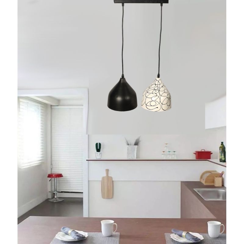 Pendant, White / Black - SI208