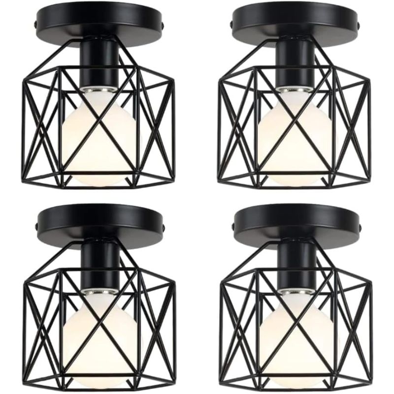 XShape Ceiling Light, Set of 4Pieces, Black- C201