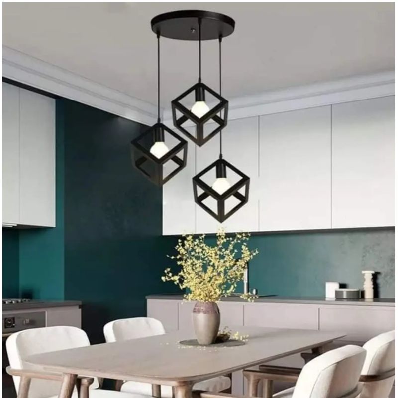 Cube Pendant, 30 CM, Black- C213