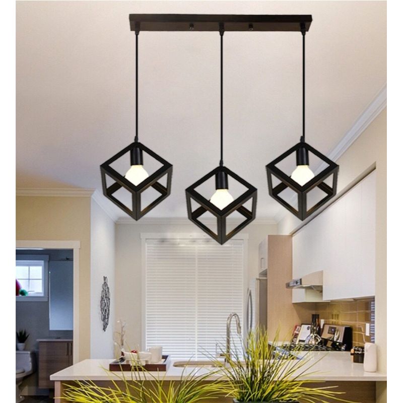 Cube Pendant, 50 CM, Black - C232