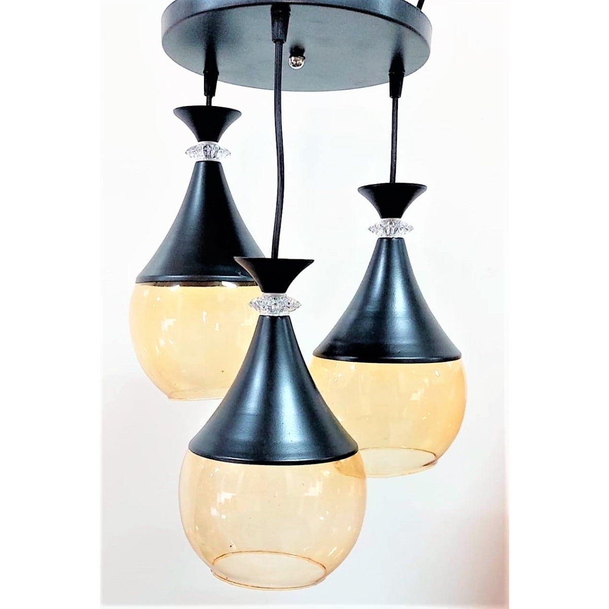 Triple Chandelier, Black/Brown - KM-EG6-17