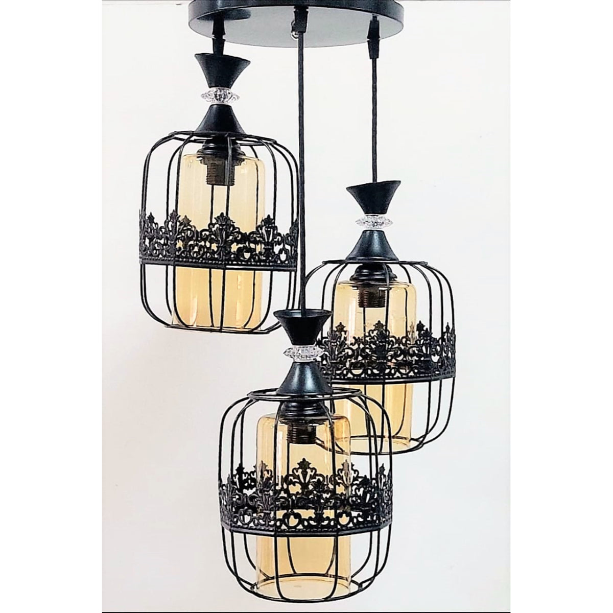 Triple Chandelier, Black - KM-EG6-19