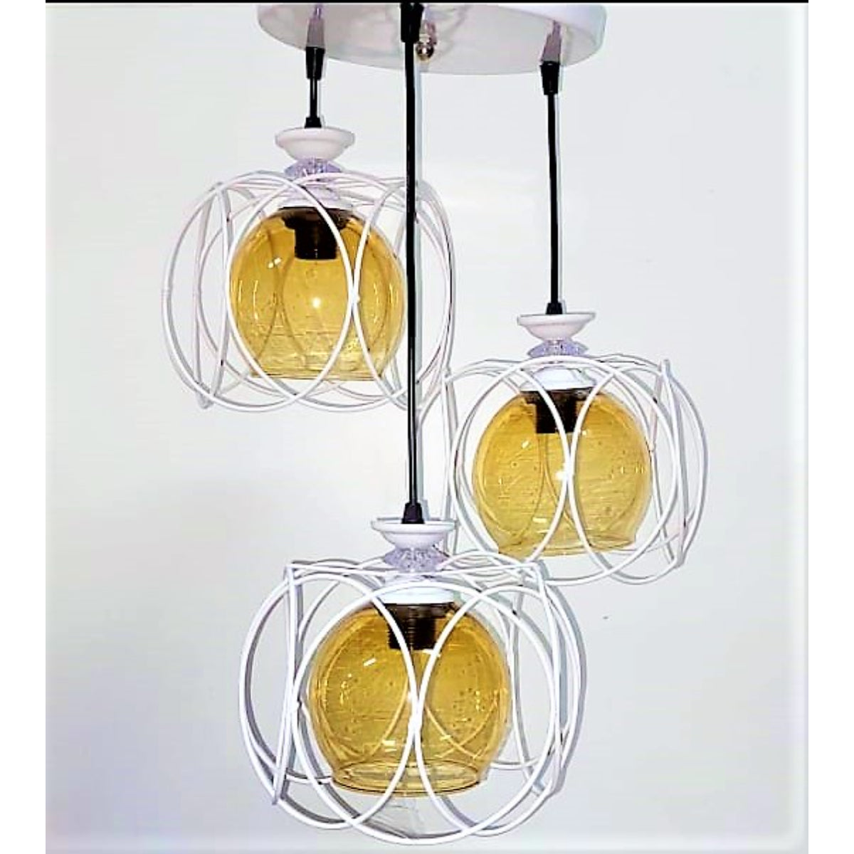 Triple Chandelier, White/Beige - KM-EG6-32