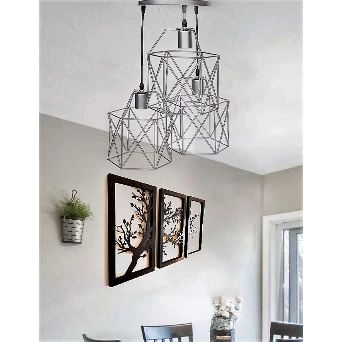 Triple Chandelier, Silver - KM-EG6-39