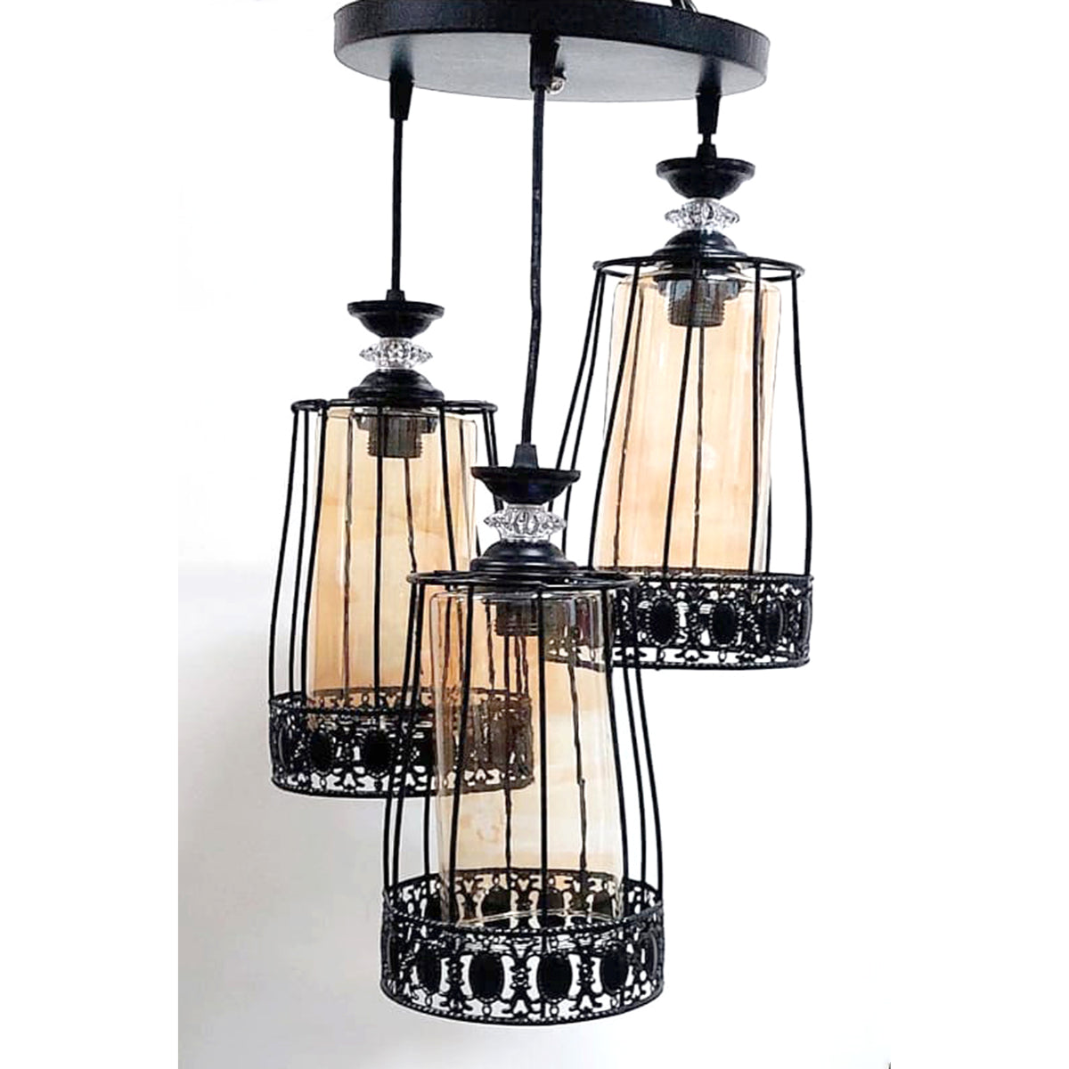 Triple Chandelier, Black/Brown - KM-EG6-43