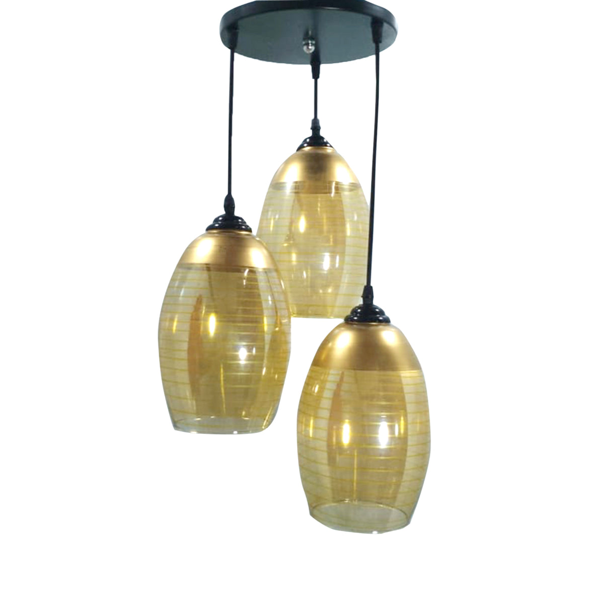 Triple Chandelier, Black/Brown - KM-EG6-46