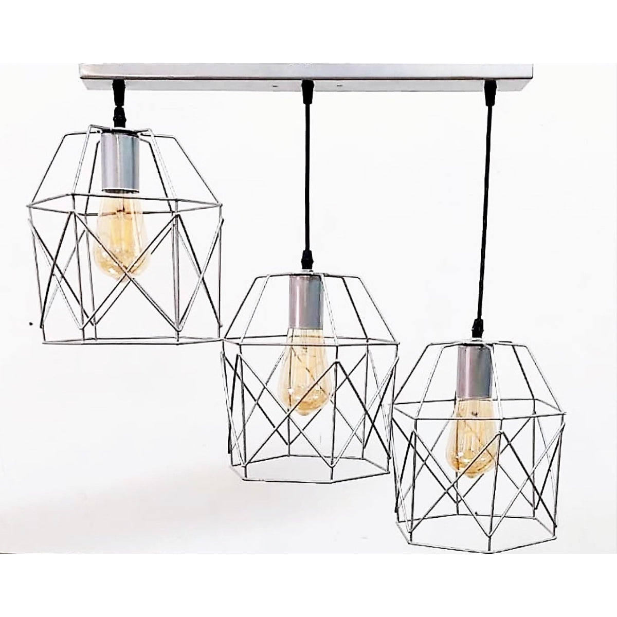 Triple Ceiling Lamp, Silver - KM-EG6-56