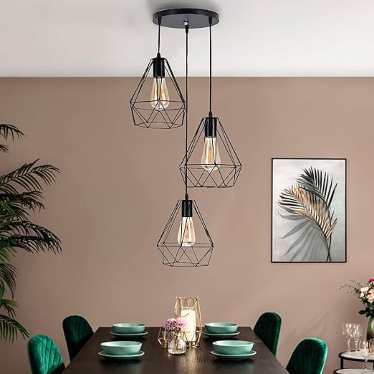 Triple Ceiling Lamp, Black - KM-EG6-58