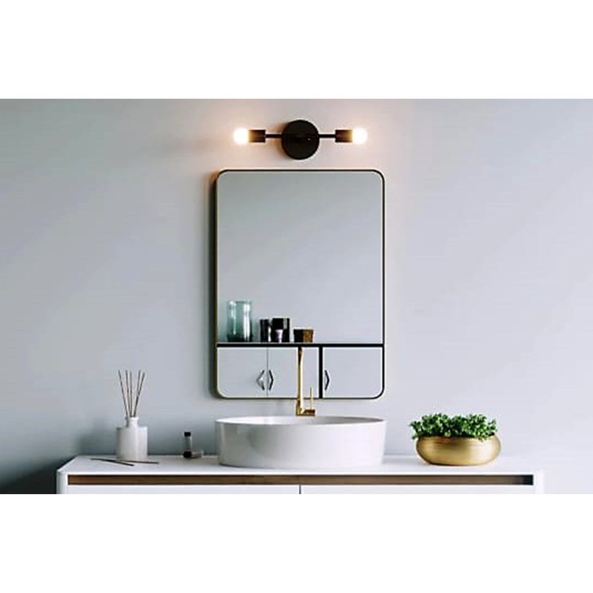 Wall Lamp, 2 Bulbs, Black - KM-EG6-79