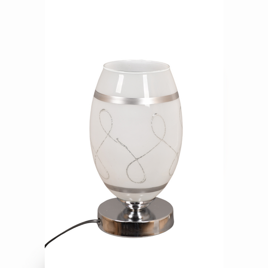 Table Lamp, 24×14 cm, White/Silver - KM-EG6-134