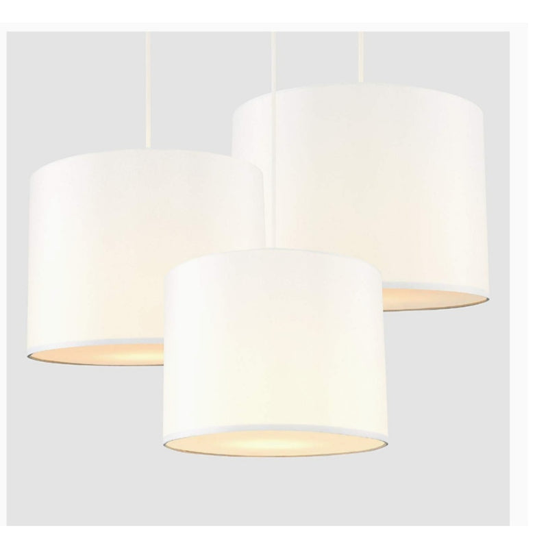 Triple Pendant Light With Rectangular Base, White - 70