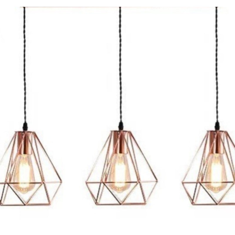 Triple Diamond chandelier, Golden - 77