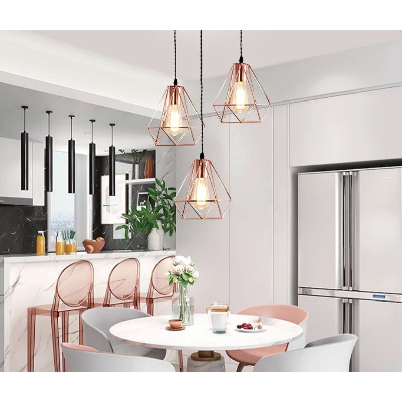 Triple Diamond chandelier, Golden - 78