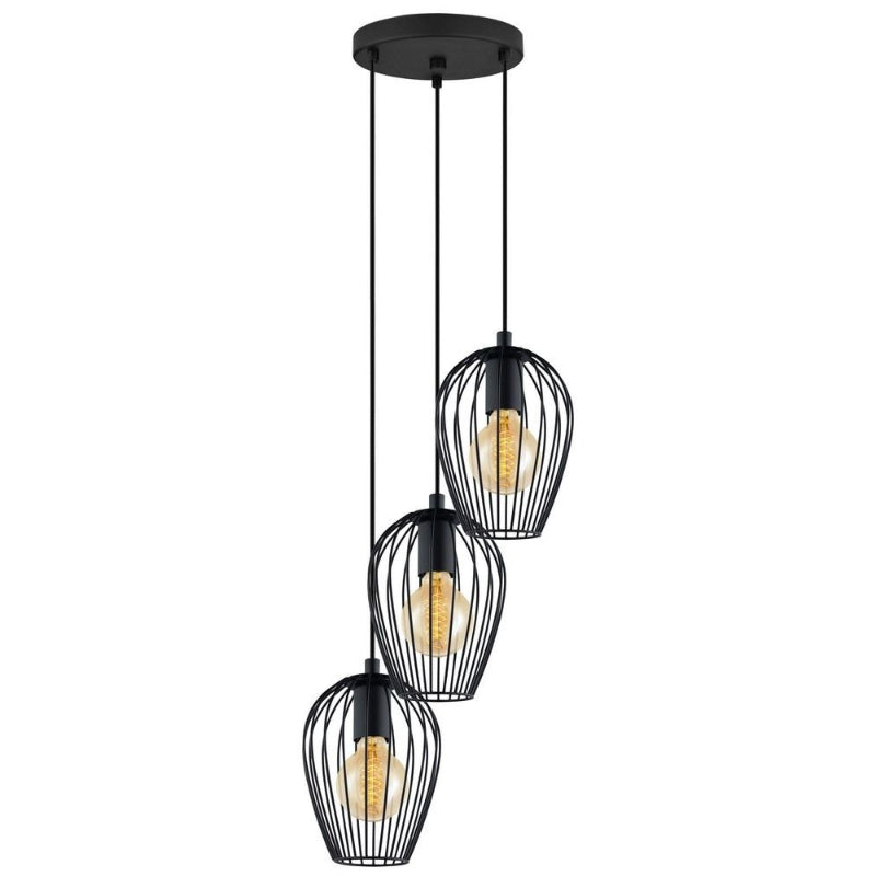 Triple Louts chandelier, Black - 84