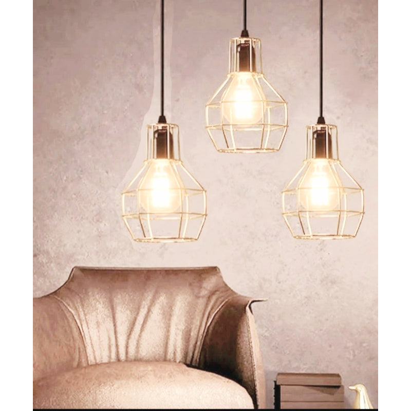 Triple Bomb Chandelier, Black / Gold - 88