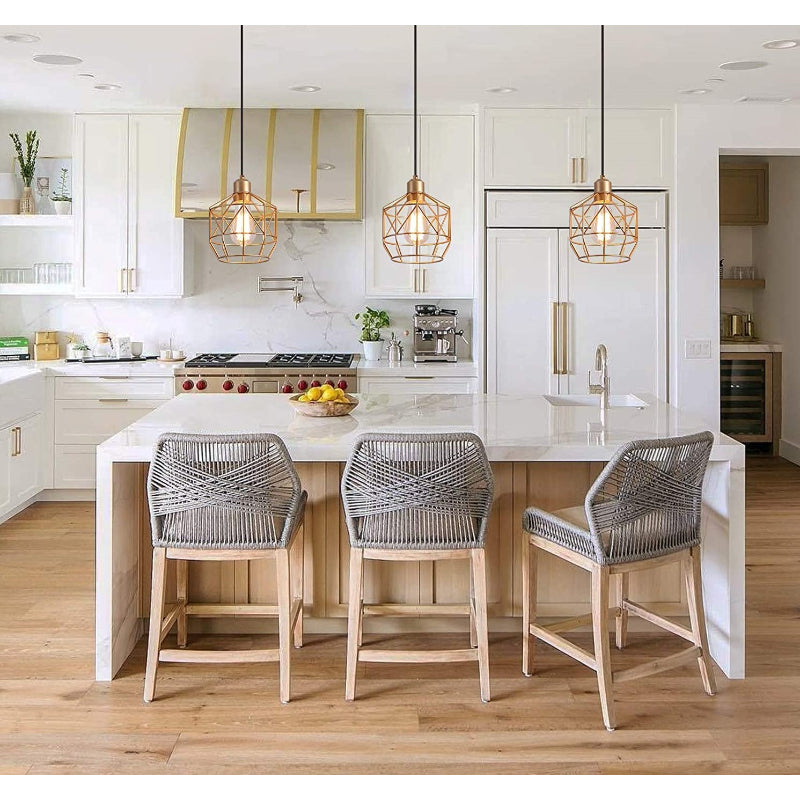 Triple Hexa chandelier, Golden - 93