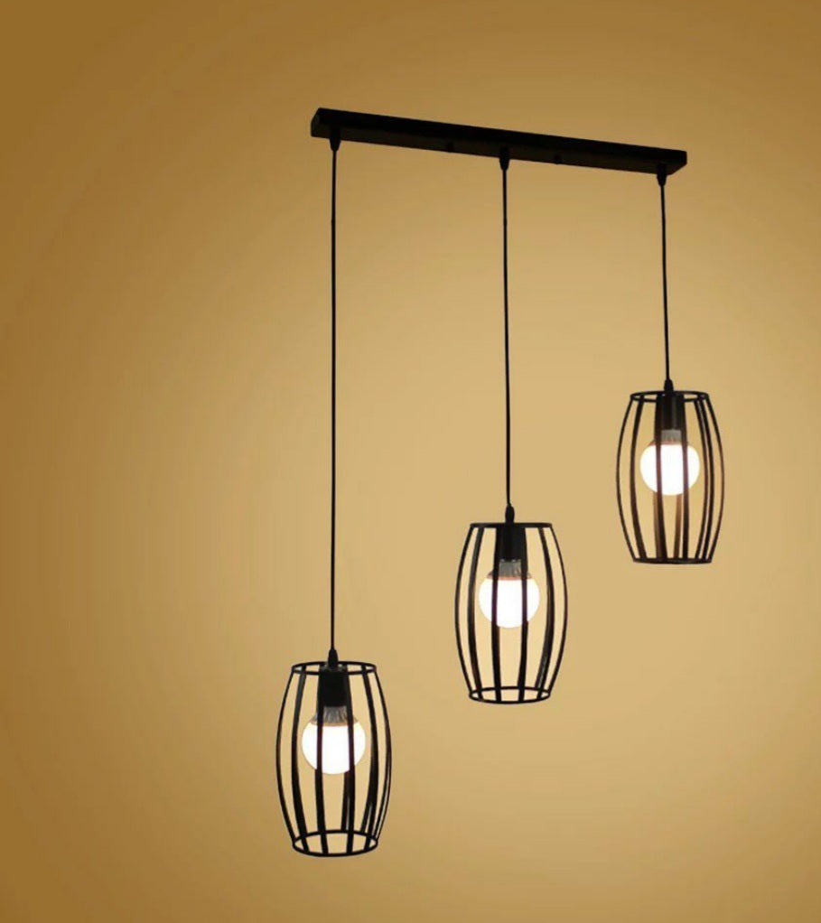 Triple Elipse chandelier, Black - 106