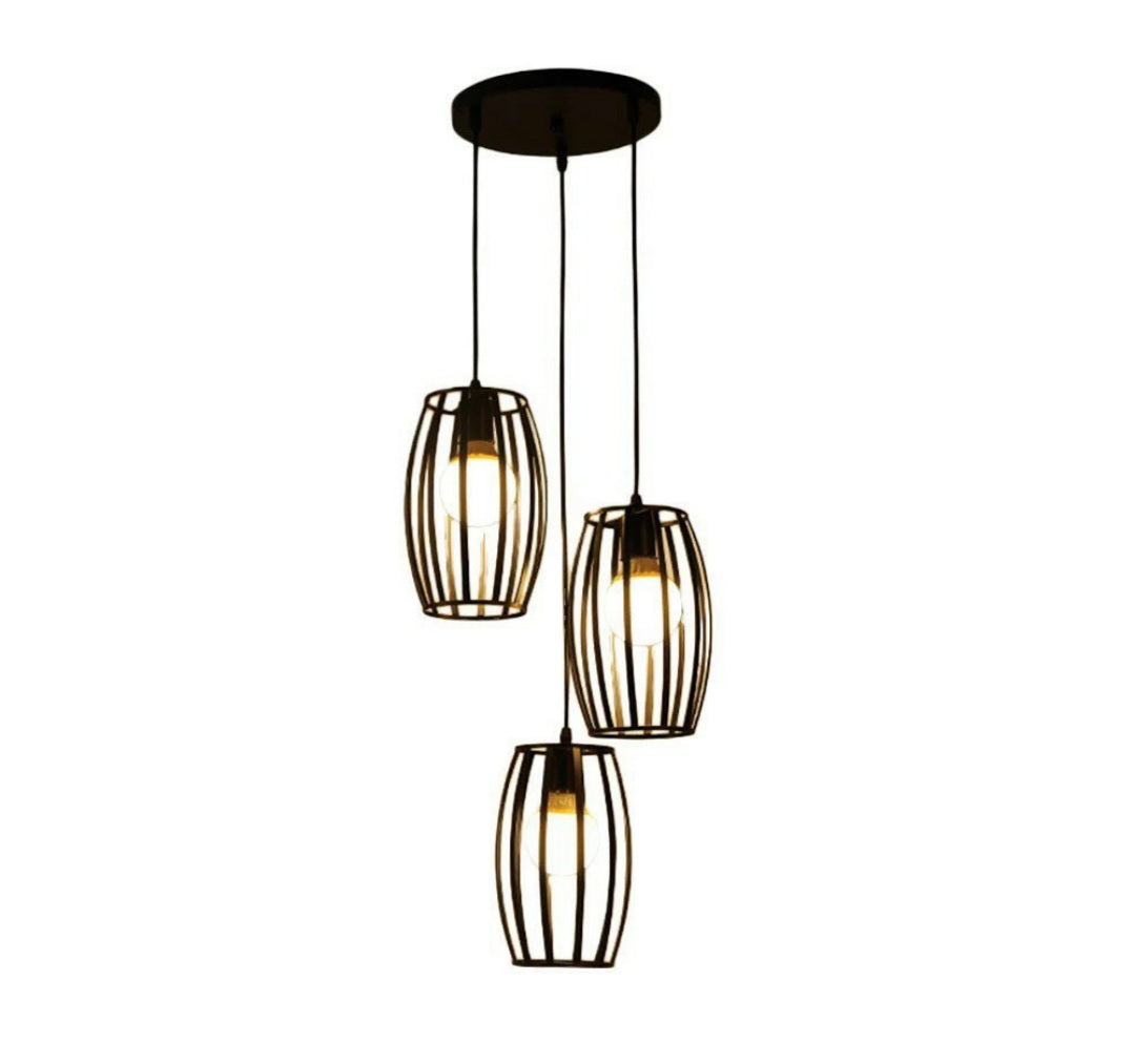 Triple Elipse chandelier, Black - 105