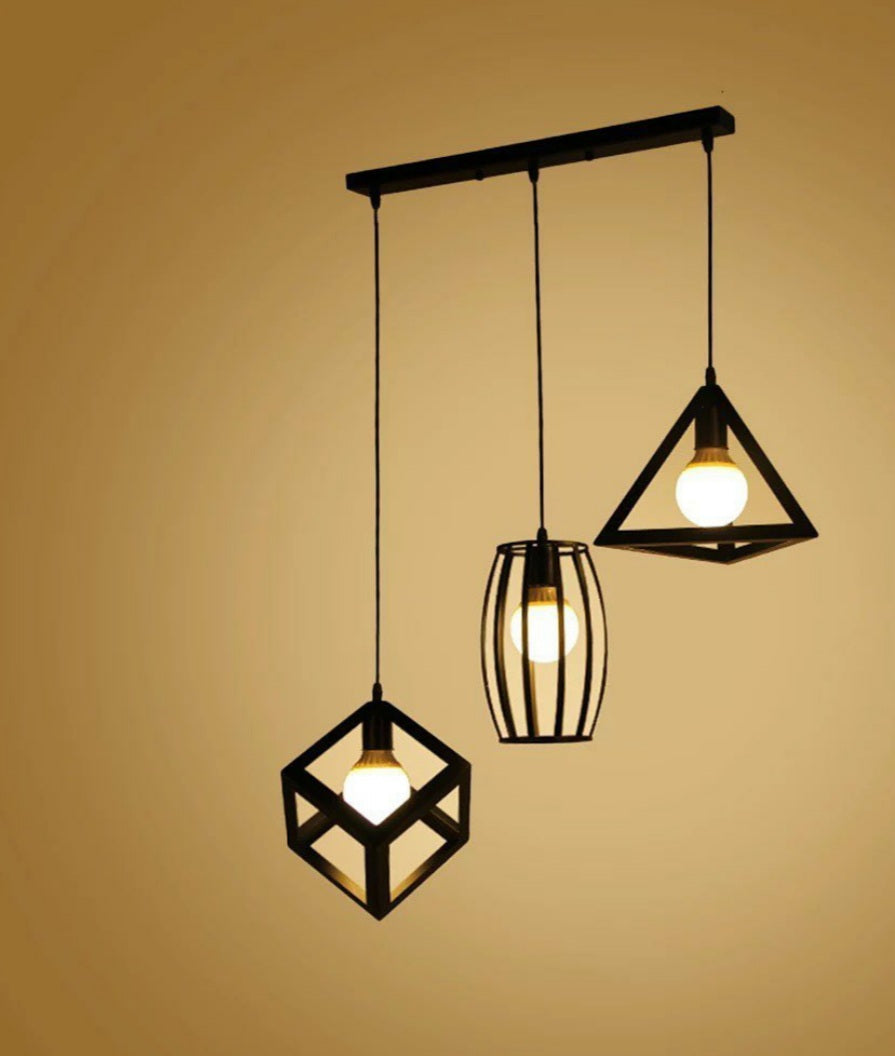 Triple Elipse chandelier, Black - 103